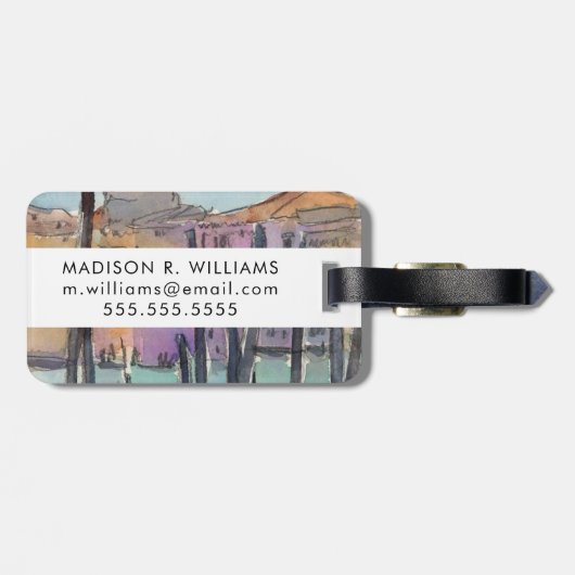 Bestemmingen | Twee Gondolas in Venice Sketch Bagagelabel (Achterkant horizontaal)