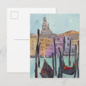 Bestemmingen | Twee Gondolas in Venice Sketch Briefkaart (Voorkant / Achterkant)