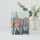 Bestemmingen | Twee Gondolas in Venice Sketch Briefkaart (Staand voorkant)