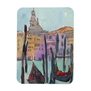 Bestemmingen   Twee Gondolas in Venice Sketch Magneet