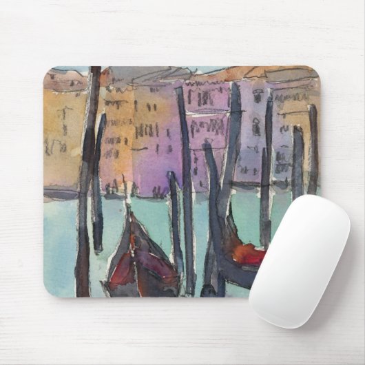 Bestemmingen | Twee Gondolas in Venice Sketch Muismat (Met muis)