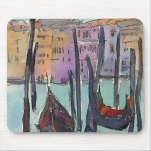 Bestemmingen   Twee Gondolas in Venice Sketch Muismat