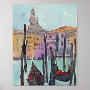 Bestemmingen   Twee Gondolas in Venice Sketch Poster