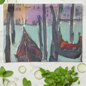 Bestemmingen | Twee Gondolas in Venice Sketch Theedoek (Gevouwen)