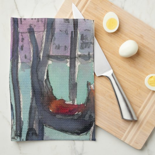 Bestemmingen | Twee Gondolas in Venice Sketch Theedoek (Quarter Fold)