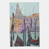 Bestemmingen | Twee Gondolas in Venice Sketch Theedoek (Verticaal)