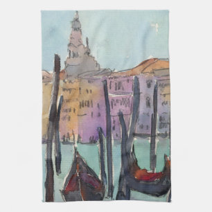Bestemmingen   Twee Gondolas in Venice Sketch Theedoek