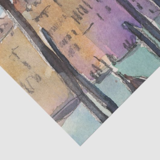 Bestemmingen | Twee Gondolas in Venice Sketch Tissuepapier (Detail)