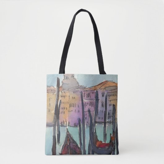 Bestemmingen | Twee Gondolas in Venice Sketch Tote Bag (Voorkant)