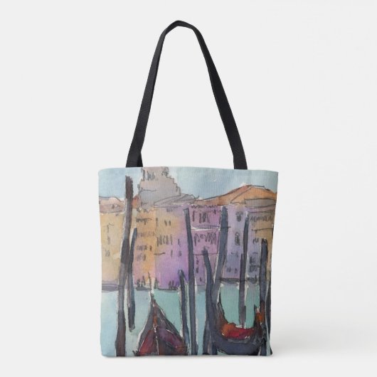 Bestemmingen | Twee Gondolas in Venice Sketch Tote Bag (Achterkant)