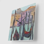 Bestemmingen | Twee Gondolas in Venice Sketch Vierkante Klok (Hoek)