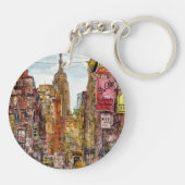 Bestemmingen | Uitzicht New York City of Little It Sleutelhanger (Achterkant)