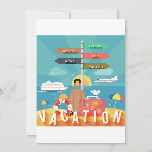 Bestemmingen voor Vakantie Kaart (Voorkant)