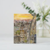 Bestemmingen | Waterverf Big Ben & London Eye Briefkaart (Staand voorkant)