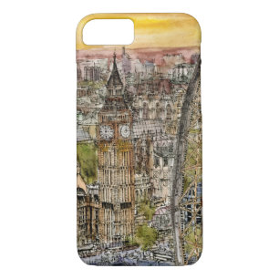 Bestemmingen   Waterverf Big Ben & London Eye Case-Mate iPhone Case