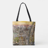 Bestemmingen | Waterverf Big Ben & London Eye Tote Bag (Achterkant)