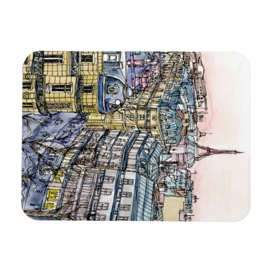 Bestemmingen | Waterverf Eiffeltoren en Parijs Magneet (Horizontaal)