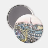 Bestemmingen | Waterverf Eiffeltoren en Parijs Magneet (Voorkant / Achterkant)