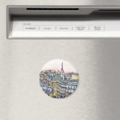 Bestemmingen | Waterverf Eiffeltoren en Parijs Magneet (Insitu (Vaatwasser))