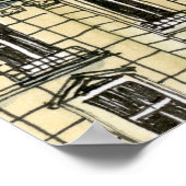 Bestemmingen | Waterverf Eiffeltoren en Parijs Poster (Hoek)