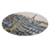 Bestemmingen | Waterverf Eiffeltoren en Parijs Snijplank (Hoek)