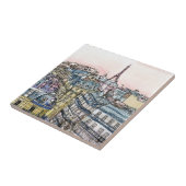 Bestemmingen | Waterverf Eiffeltoren en Parijs Tegeltje (Zijkant)