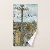 Bestemmingen | Waterverf Europese Swing Ride Bad Handdoek (Handdoek)