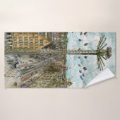 Bestemmingen | Waterverf Europese Swing Ride Badhanddoek (Badhanddoek)