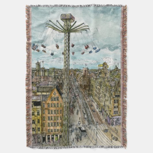 Bestemmingen | Waterverf Europese Swing Ride Deken (Voorkant Verticaal)
