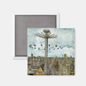 Bestemmingen | Waterverf Europese Swing Ride Magneet (Voorkant / Achterkant)