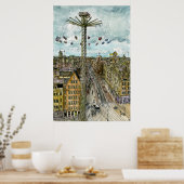 Bestemmingen | Waterverf Europese Swing Ride Poster (Keuken)
