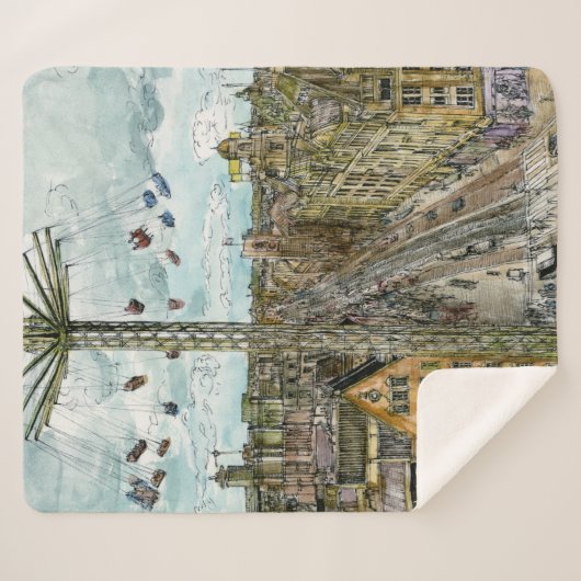 Bestemmingen | Waterverf Europese Swing Ride Sherpa Deken (Voorkant (horizontaal))