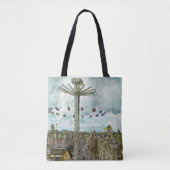 Bestemmingen | Waterverf Europese Swing Ride Tote Bag (Voorkant)