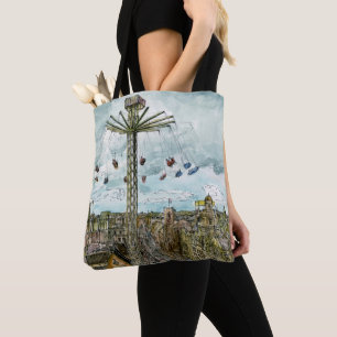 Bestemmingen Waterverf Europese Swing Ride Tote Bag