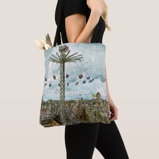 Bestemmingen | Waterverf Europese Swing Ride Tote Bag (Dichtbij)