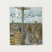 Bestemmingen | Waterverf Europese Swing Ride Wandkleed (Voorkant)