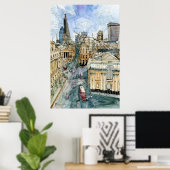 Bestemmingen | Waterverf  London Street Poster (Thuiskantoor)