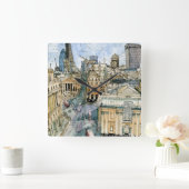 Bestemmingen | Waterverf London Street Vierkante Klok (Huis)