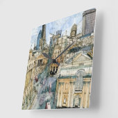 Bestemmingen | Waterverf London Street Vierkante Klok (Hoek)