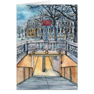 Bestemmingen   Waterverf  metro-ingang