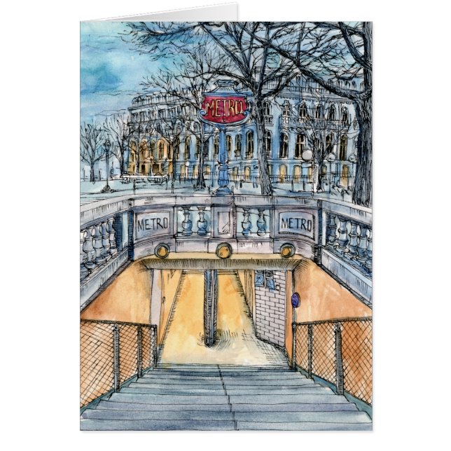 Bestemmingen | Waterverf  metro-ingang (Voorkant)