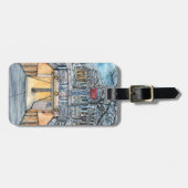 Bestemmingen | Waterverf  metro-ingang Bagagelabel (Voorkant horizontaal)