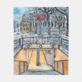 Bestemmingen | Waterverf  metro-ingang Fleece Deken (Voorkant)