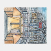 Bestemmingen | Waterverf  metro-ingang Fleece Deken (Voorkant (Horizontaal))