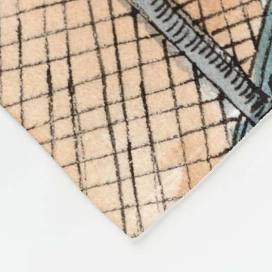 Bestemmingen | Waterverf  metro-ingang Fleece Deken (Hoek)