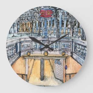 Bestemmingen   Waterverf  metro-ingang Grote Klok