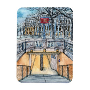 Bestemmingen   Waterverf  metro-ingang Magneet