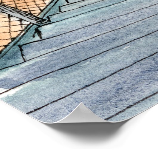 Bestemmingen | Waterverf metro-ingang Poster (Hoek)