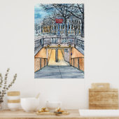 Bestemmingen | Waterverf  metro-ingang Poster (Keuken)