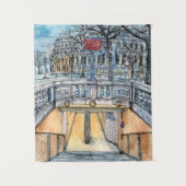 Bestemmingen | Waterverf  metro-ingang Wandkleed (Voorkant)